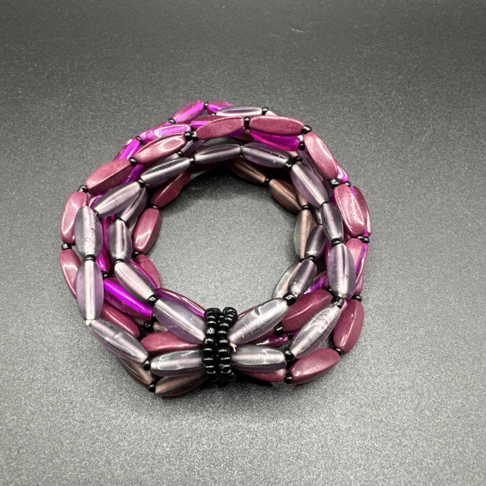 Premier‎ Designs Fuchsia Stretch Bracelet New Old Stock - Picture 3 of 6